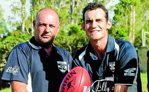 Gympie Cats’ coaching staff Shane Agius and Hugh Stewart are looking forward to today’s battle against Caloundra at home. Gympie Cats’ coaching staff Shane Agius and Hugh Stewart are looking forward to today’s battle against Caloundra at home.